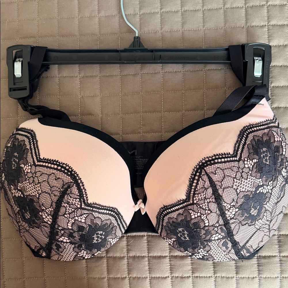 Maidenform Black Lace Accent Pink Bra